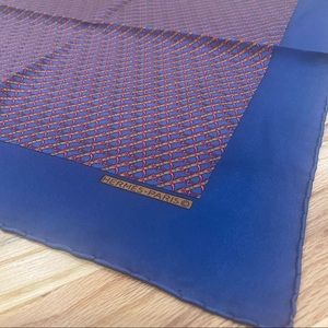 Hermés pocket square in navy silk